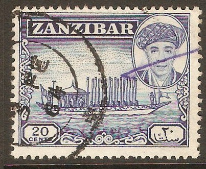 Zanzibar 1961 20c Ultramarine. SG376.